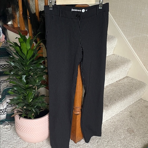 Betabrand Charcoal Pinstripe Trousers - Picture 1 of 10